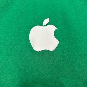 Green Hoodie with Apple Logo